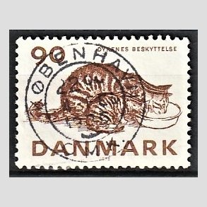 FRIM�RKER DANMARK | 1975 - AFA 605 - Dyrenes Beskyttelse 100 �r. - Pragt Stemplet K�benhavn