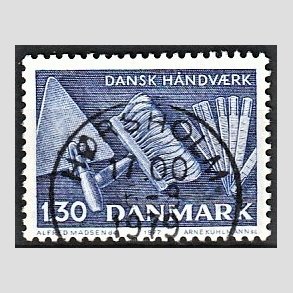 FRIM�RKER DANMARK | 1977 - AFA 643 - Dansk h�ndv�rk - 1,30 Kr. bl� - Pragt Stemplet