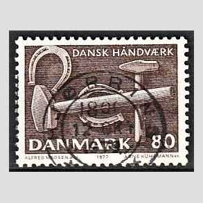 FRIM�RKER DANMARK | 1977 - AFA 641 - Dansk h�ndv�rk - 80 �re brun - Lux Stemplet