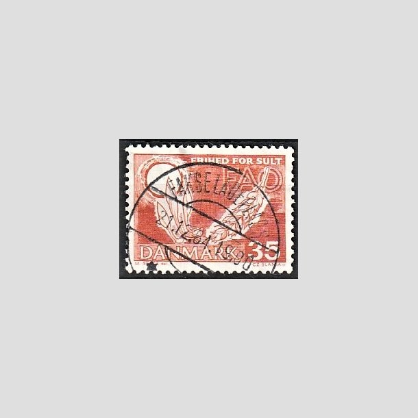 FRIMRKER DANMARK | 1963 - AFA 412 - FAO anti-hunger - 35 re brunrd - Lux Stemplet