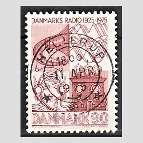 FRIM�RKER DANMARK | 1975 - AFA 583 - Danmarks Radio 50 �r - 90 �re r�d - Pragt Stemplet Hellerup