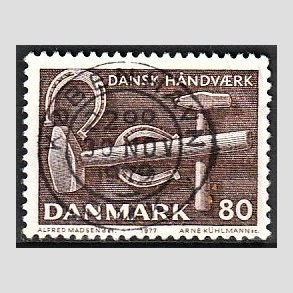 FRIM�RKER DANMARK | 1977 - AFA 641 - Dansk h�ndv�rk - 80 �re brun - Lux Stemplet
