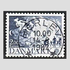 FRIM�RKER DANMARK | 1981 - AFA 728 - Folklore - 2,00 Kr. bl� - Pragt Stemplet Herlev