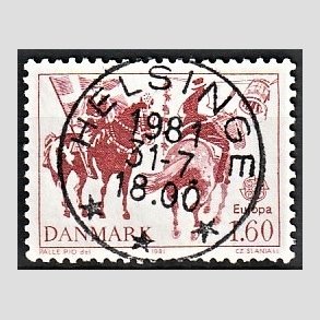 FRIM�RKER DANMARK | 1981 - AFA 727 - Folklore - 1,60 Kr. r�d - Pragt Stemplet