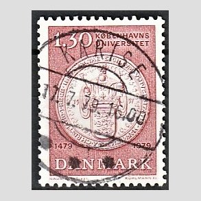 FRIM�RKER DANMARK | 1979 - AFA 673 - K�benhavns Universitet 500 �r - 1,30 Kr. r�d - Pragt Stemplet