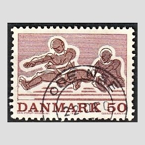 FRIM�RKER DANMARK | 1971 - AFA 517 - Sportsudgave - 50 �re r�d/r�dbrun - Lux Stemplet
