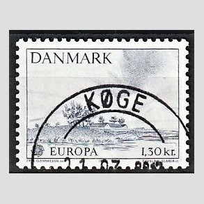 FRIM�RKER DANMARK | 1977 - AFA 636 - Europam�rke 1,30 Kr. bl� - Pragt Stemplet 
