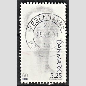 FRIMRKER DANMARK | 2000 - AFA 1240 - Droning Margrethe 60 r - 5,25 Kr. bl/gr - Pragt Stemplet