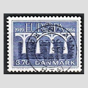 FRIM�RKER DANMARK | 1984 - AFA 804 - Europam�rker - 3,70 Kr. bl� - Pragt Stemplet