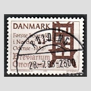 FRIM�RKER DANMARK | 1982 - AFA 760 - Bogtryk 500 �r. - 1,80 Kr. brun - Lux Stemplet