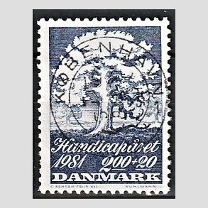 FRIMRKER DANMARK | 1981 - AFA 736 - Internationalt handicapr - 2,00 Kr. + 20 re bl - Pragt Stemplet