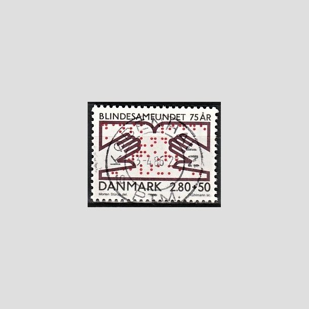 FRIMRKER DANMARK | 1986 - AFA 853 - Dansk Blindesamfund 75 r. - 2,80 Kr. + 50 re flerfarvet - Pragt Stemplet