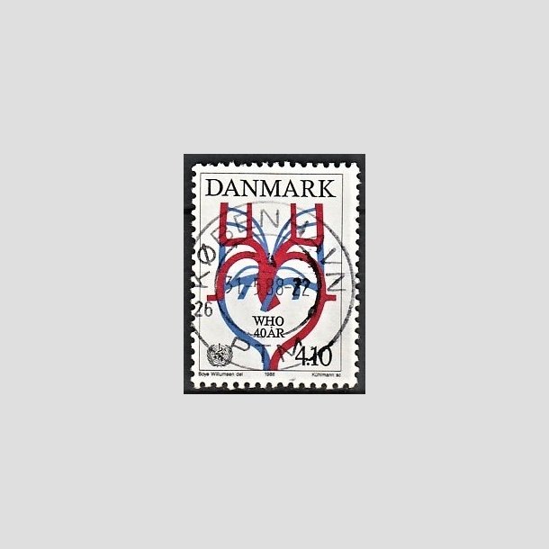 FRIMRKER DANMARK | 1988 - AFA 909 - WHO 40 r - 4,10 Kr. flerfarvet - Pragt Stemplet