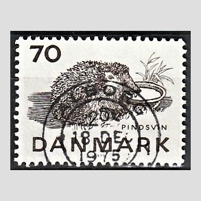 FRIM�RKER DANMARK | 1975 - AFA 602 - Truede dyr - 70 �re brun - Pragt Stemplet
