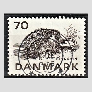 FRIM�RKER DANMARK | 1975 - AFA 602 - Truede dyr - 70 �re brun - Pragt Stemplet