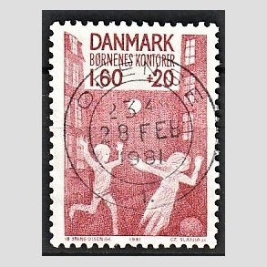 FRIMRKER DANMARK | 1981 - AFA 718 - Brnenes Kontor - 1,60 Kr. + 20 re rd - Pragt Stemplet