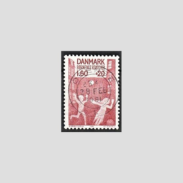 FRIMRKER DANMARK | 1981 - AFA 718 - Brnenes Kontor - 1,60 Kr. + 20 re rd - Pragt Stemplet