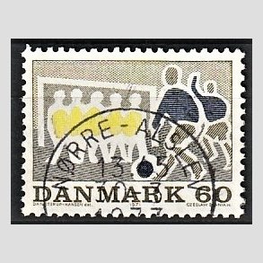 FRIM�RKER DANMARK | 1971 - AFA 518 - Sportsudgave - 60 �re gr�oliv/m�rkbl�/gul - Lux Stemplet