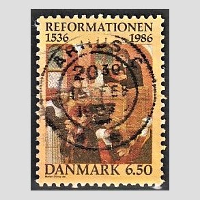 FRIM�RKER DANMARK | 1986 - AFA 874 - Reformationen - 6,50 Kr. flerfarvet - Pragt Stemplet