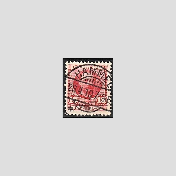 FRIMRKER DANMARK | 1907 - AFA 55 - Frederik VIII 10 re rd - Lux Stemplet