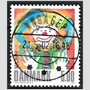 FRIM�RKER DANMARK | 2002 - AFA 1320 - Cirkus - 5,00 Kr. flerfarvet - Pragt Stemplet