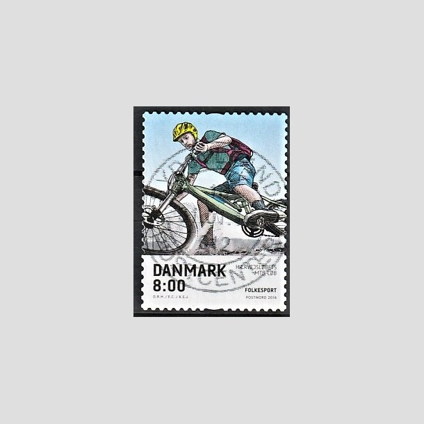 FRIMRKER DANMARK | 2016 - AFA 1856 - Folkesport - 8,00 Kr. flerfarvet - Pragt Stemplet