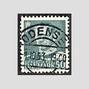 FRIMRKER DANMARK | 1952-53 - AFA 338 - Fr. IX 50 re blgrn - Lux Stemplet