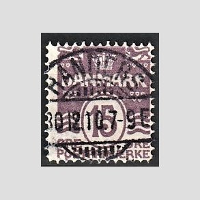 FRIM�RKER DANMARK | 1905-06 - AFA 46 - B�lgelinie 15 �re brunlilla - Lux Stemplet