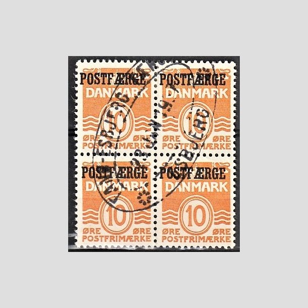 FRIMRKER DANMARK | 1936-39 - AFA 15 - 10 re orange i 4-blok - Stemplet