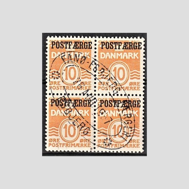 FRIMRKER DANMARK | 1936-39 - AFA 15 - 10 re orange i 4-blok - Lux Stemplet