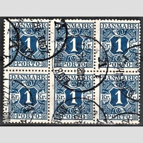 FRIMRKER DANMARK | 1921-25 - AFA 15 - 1 Kr. mrkbl i 6-blok - Stemplet