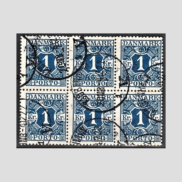 FRIMRKER DANMARK | 1921-25 - AFA 15 - 1 Kr. mrkbl i 6-blok - Stemplet