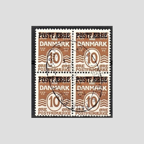 FRIMRKER DANMARK | 1930 - AFA 12 - 10 re brun i 4-blok - Stemplet