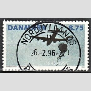 FRIM�RKER DANMARK | 1995 - AFA 1093 - 50 �ret for befrielsen - 8,75 Kr. flerfarvet - Pragt Stemplet
