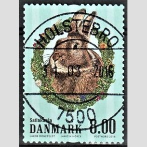 FRIM�RKER DANMARK | 2016 - AFA 1851 - G�rdens dyr - 8,00 Kr. kanin - Pragt Stemplet