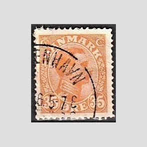 FRIMRKER DANMARK | 1913 - AFA 73 - Chr. X 35 re orange - Stemplet