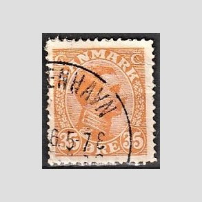 FRIMRKER DANMARK | 1913 - AFA 73 - Chr. X 35 re orange - Stemplet