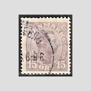 FRIMRKER DANMARK | 1913 - AFA 70a - Chr. X 15 re matlilla - Stemplet