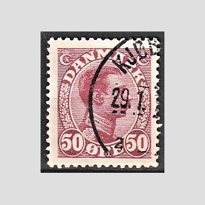 FRIMRKER DANMARK | 1913 - AFA 74 - Chr. X 50 re vinrd - Stemplet