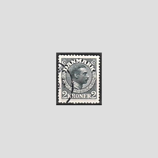 FRIMRKER DANMARK | 1913 - AFA 76 - Chr. X 2 Kroner skifergr - Stemplet