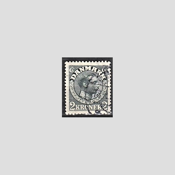 FRIMRKER DANMARK | 1913 - AFA 76 - Chr. X 2 Kroner skifergr - Stemplet