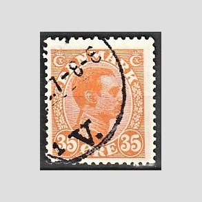 FRIMRKER DANMARK | 1913 - AFA 73 - Chr. X 35 re orange - Stemplet
