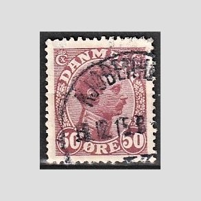 FRIMRKER DANMARK | 1913 - AFA 74 - Chr. X 50 re vinrd - Stemplet