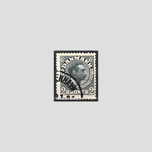 FRIMRKER DANMARK | 1913 - AFA 76 - Chr. X 2 Kroner skifergr - Stemplet