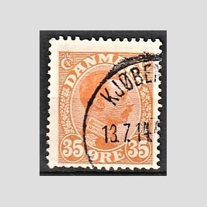 FRIMRKER DANMARK | 1913 - AFA 73 - Chr. X 35 re orange - Stemplet