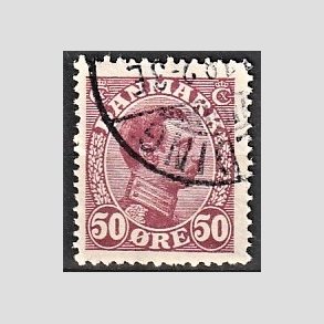 FRIMRKER DANMARK | 1913 - AFA 74 - Chr. X 50 re vinrd - Stemplet