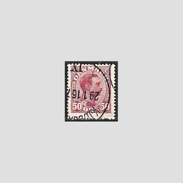 FRIMRKER DANMARK | 1913 - AFA 74 - Chr. X 50 re vinrd - Stemplet