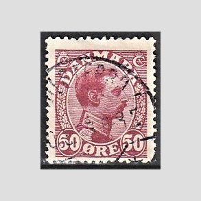 FRIMRKER DANMARK | 1913 - AFA 74 - Chr. X 50 re vinrd - Stemplet