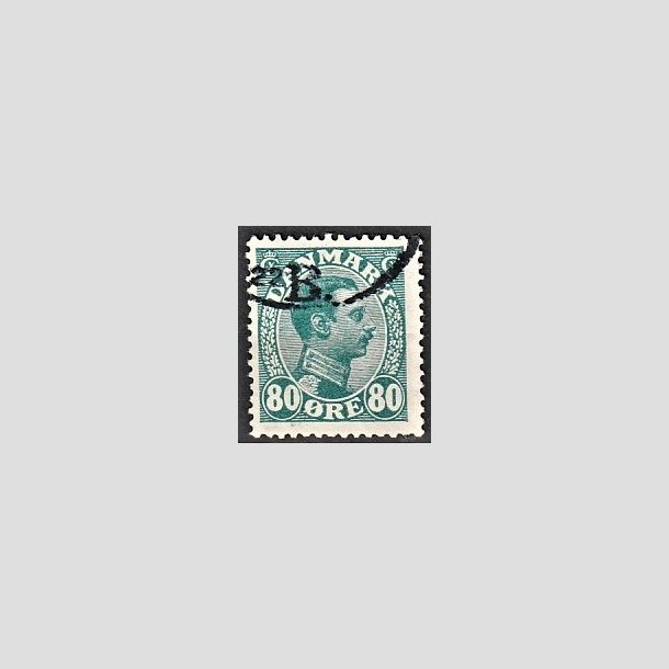 FRIMRKER DANMARK | 1915 - AFA 84 - Chr. X 80 re blgrn - Stemplet