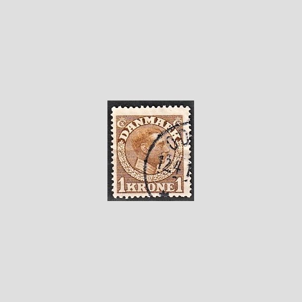 FRIMRKER DANMARK | 1913 - AFA 75 - Chr. X 1 Kr. gulbrun - Stemplet 